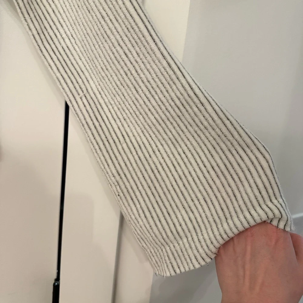 Bella Dahl Striped Gray and White Hoodie Size M - Picture 5 of 12